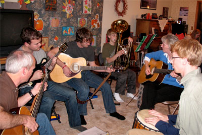 Linda and Family Playing Music Together